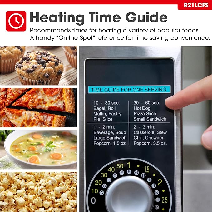 Sharp R-21LCFS Medium-Duty Commercial Microwave Oven with Dial Timer, Stainless Steel, 1000-Watts, 120-Volts