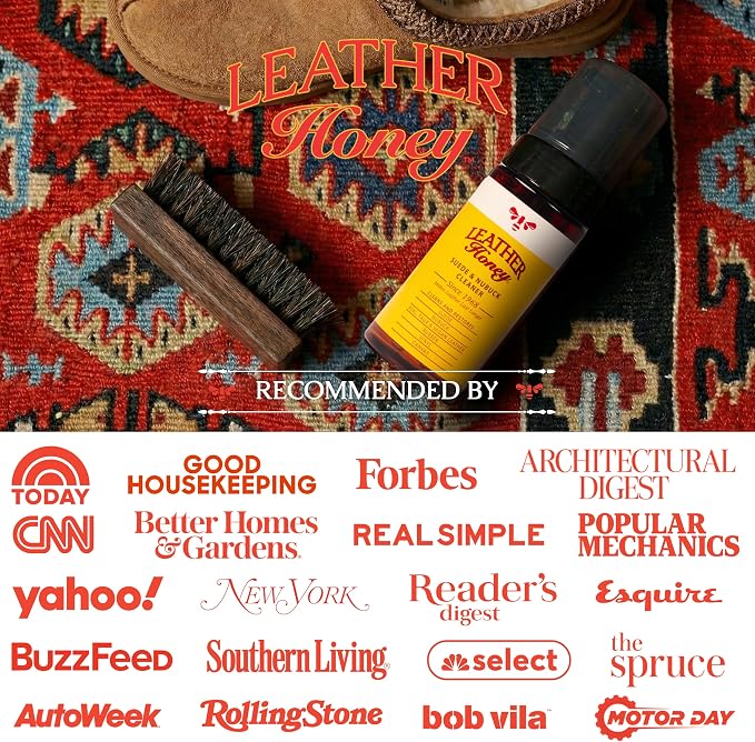 Leather Honey Suede Cleaner – Non-Toxic & Made in USA Since 1968 | Gently deep cleans & restores suede & nubuck shoes, boots, jackets, Uggs, bags & purses. Safe for any color including white.