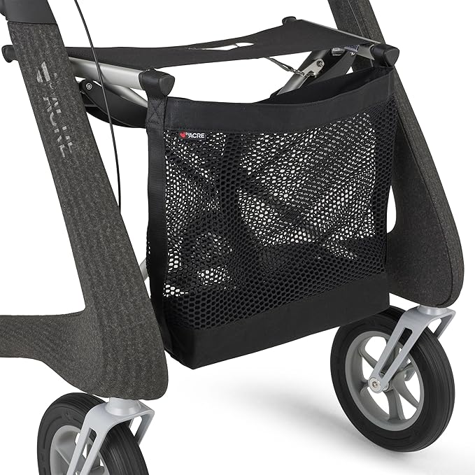 byACRE Nordic Pioneer - Versatile Lightweight Aluminium Rollator - Only 5.9 kg/for Indoor & Outdoor/Easy Folding with Integrated Seat (Granite Black)
