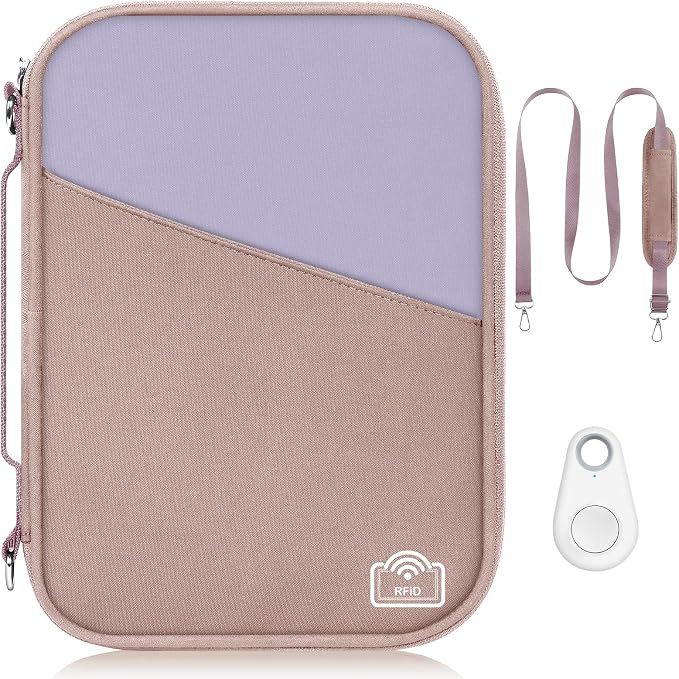 Family Passport Holder for Travel with RFID Blocking, Traveling Essentials Organizer Pouch Bag, Light Passport Wallet for Travel Must Haves Accessories for Women Men