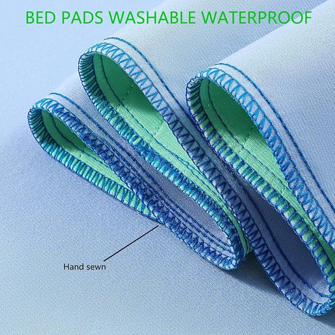 Washable Underpads 34"×36"(Pack of 2),Heavy Absorbency Incontinence Bed Pads,Reusable Diaper Changing Bed Pads Washable Waterproof for Sofa,Bed,Floor,Bedwetting Pee Pads for Nursing Adults,Kids,Dogs