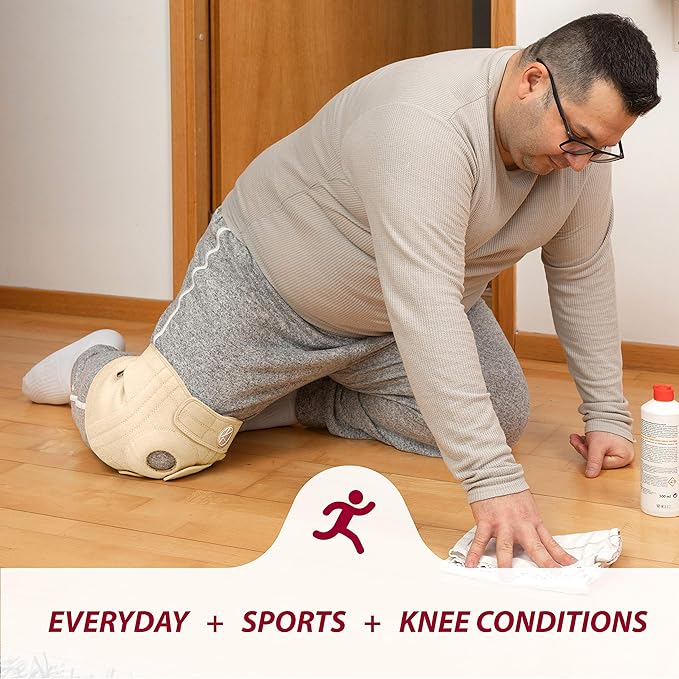 KARM Plus Size Knee Brace for Women & Men Plus Size - Adjustable Knee Support Brace for Meniscus Tear, Arthritis Pain, Compression with Side Stabilizers - Obese People (4XL/5XL/6XL Beige)