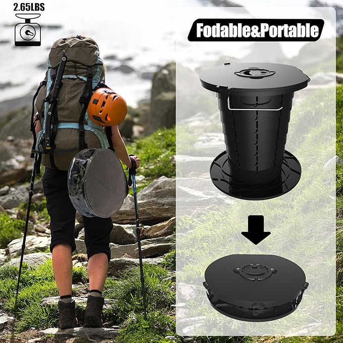 2025 Upgraded Retractable Portable Toilet with 30 bags Travel Toilet Adjustable Height Camping Toilet Porta Potty for Adults Kids, Foldable for Camping/Car with Carry Bag