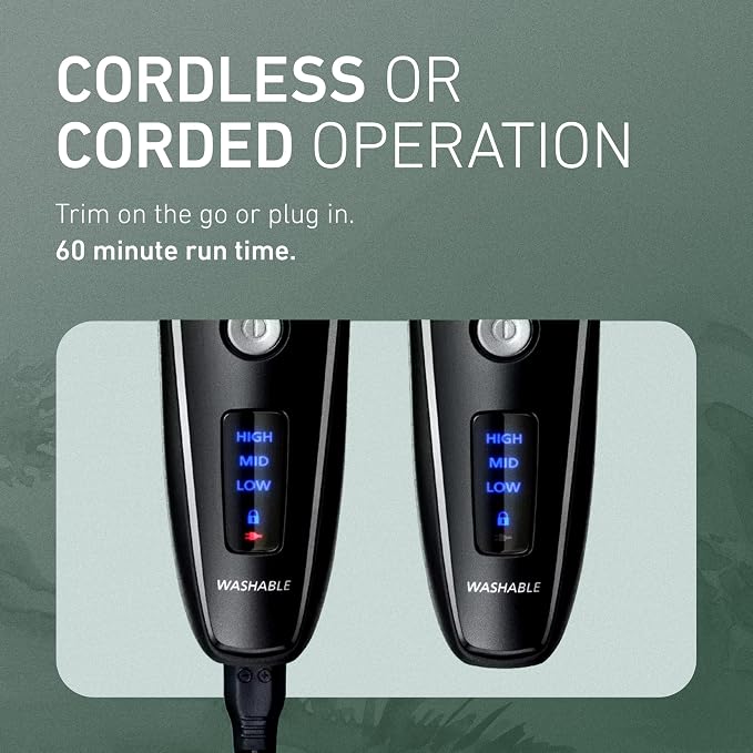 Panasonic Beard Trimmer for Men Cordless Precision Power Hair Clipper with Comb Attachment, 19 Adjustable Settings, Washable, ER-SB40-K, 0.5-10 mm Lengths