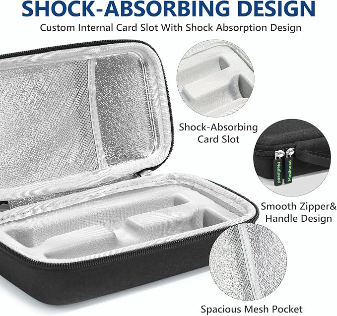 Portable Insulated Cooler Travel Case Fits 2 Zepbound Injector Pens, Tirzepatide Travel Case TSA Approved with 2PCS Reusable Ice Packs, EVA Medicine Organizer for Daily Use (Black,Big)