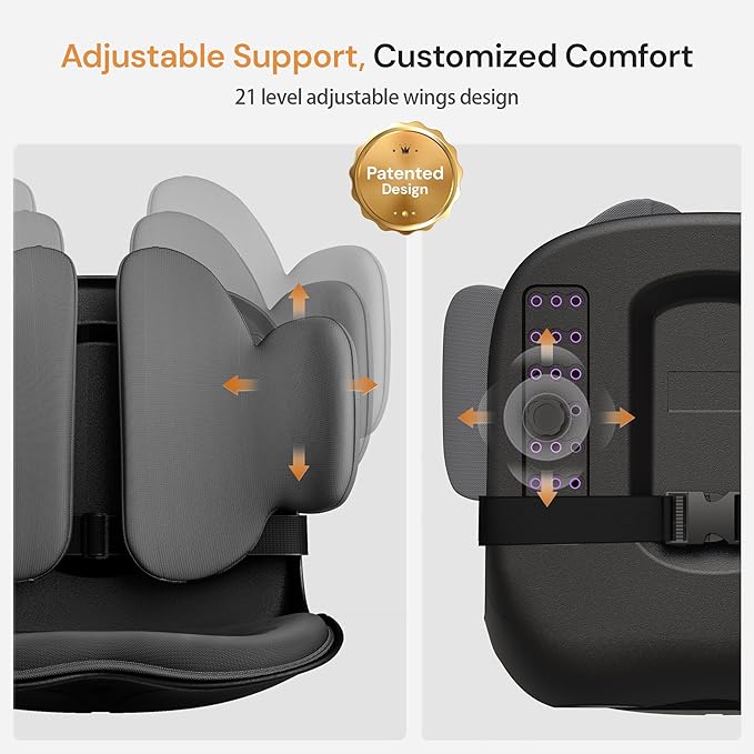 CabSupport M3 Ergonomic Seat Cushion Dynamic Lumbar Support Spineseat Patented Spine Alignment Ergonomic Posture Corrector, Ideal for Seniors & Teens, Breathable Design for Home, Office, Car& Gaming