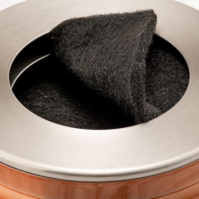 Premium Compost Bin for Kitchen Countertop - Stainless Steel Food Waste Bucket with Innovative Dual Filter Technology - Includes Spare Filters (Matt Copper, 1.3 Gallon)
