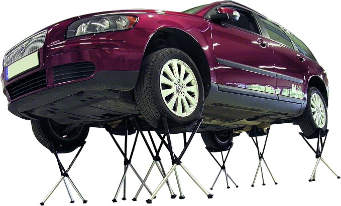 Walkstool - Comfort Model - Black and Silver - 3 Legged Folding Stool in Aluminium - Height 18" to 30" - Maximum Load 440 to 550 Lbs - Made in Sweden