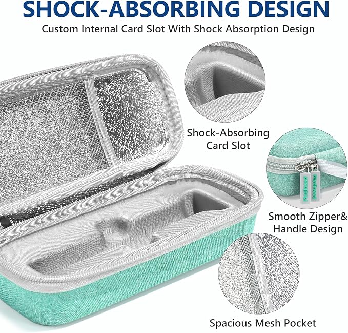 Portable Insulated Cooler Travel Case Fits 1 Zepbound Injector Pens, Tirzepatide Travel Case TSA Approved with 1PCS Reusable Ice Packs, EVA Medicine Organizer for Daily Use (Green,Small)