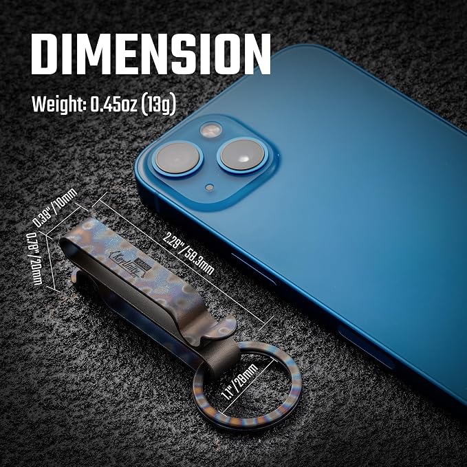 KeyUnity KM00 Titanium Belt Loop Keychain Clip Double Side Quick Release Key Holder with Detachable Key Ring