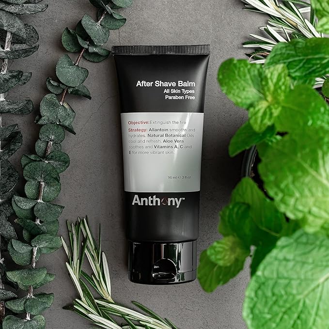 Anthony After Shave Balm for Men, Cooling & Hydrating Lotion with Vitamins A, C & E, Aloe Vera & Botanical Extracts, 3 fl oz, Aftershave Soothes, Moisturizes & Nourishes Skin, Reduces Razor Burn