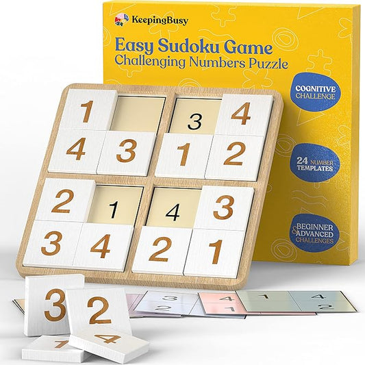 Keeping Busy Sudoku Dementia Activities for Seniors | Alzheimer Products for Elderly Patients | Fun Memory Game Toy & Cognitive Brain Puzzle for Senior Citizens w/Memory Loss or Alzheimers