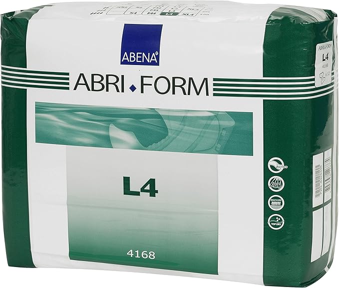 Abena Abri-Form Comfort Plastic-Backed Briefs, Level 4, (Medium To Large Sizes) Large, 36 Count