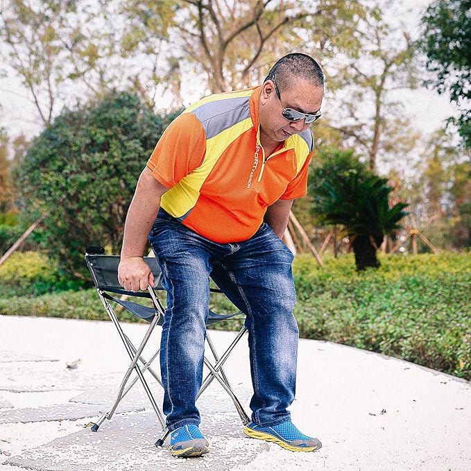 Canes and Walking Sticks Seat Collapsible 300lbs - Sport Folding Chair Seat Cane 4 Stool Walker for Camping (Heavy Duty Aluminum Alloy 1kg -2.2lb Weight XL Size Blue)