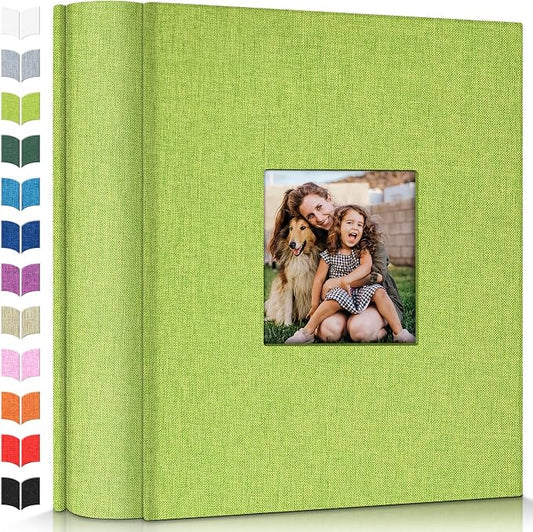 Artfeel Photo Album 4x6 with 1000 Pockets,Slip-in Picture Albums,Linen Cover Memory Book with Front Window,White Page Vertical Photo Book for Wedding,Family,Anniversare,Baby,Vacation