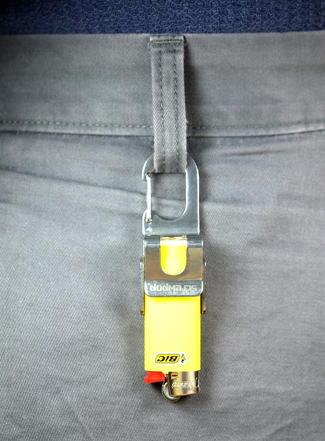 Screwpop Bic MINI Lighter Holder Keychain Multi Tool with Carabiner Clip and Bottle Opener Stainless Steel Construction (Lighter Not Included)