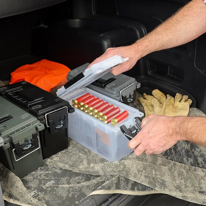 Sheffield Ammo Box Made in USA, Stackable Lockable Ammo Storage Box, Frost | Lockable Storage Box, Water and Dust Resistant Dry Box, Secures Hunting Gear, Gun Accessories, Supplies, and Bullets