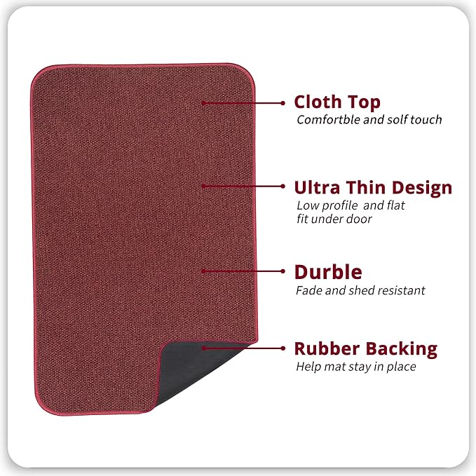 Christmas Bath Mat,Ultra Thin Bathroom Rugs,Bath Mats for Bathroom,No Slip Bath Rugs,Quick Dry,Machine Washable,Low Pile,Absorbent,Shower Outside,Sink,Home Decor Accessories.Red,1'8"x2'8"(20x32inch)