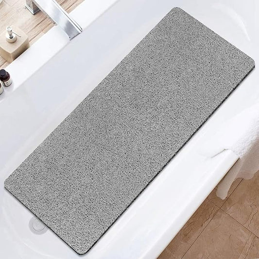 Bathtub Mat Shower Mat Non-Slip - 16x39 Inch Soft Comfort Bath Mat with Drainage Holes, PVC Loofah Massage Bathmat for Shower, Tub, Bathroom, Wet Areas, Quick Drying
