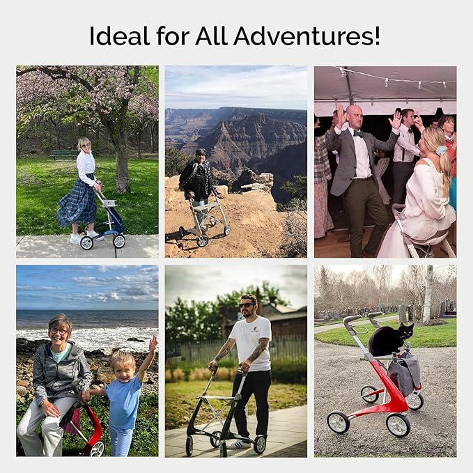 byACRE Carbon Ultralight Rollator - World's Lightest Carbon Rollator - Only 10.6 lbs/for Indoor and Outdoor Use/Foldable and Easy to Travel with (British Racing Green, Wide Track)