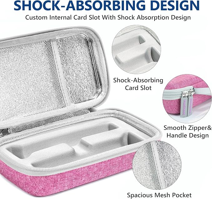 Portable Insulated Cooler Travel Case Fits 2 Zepbound Injector Pens, Tirzepatide Travel Case TSA Approved with 2PCS Reusable Ice Packs, EVA Medicine Organizer for Daily Use(Pink,Big)