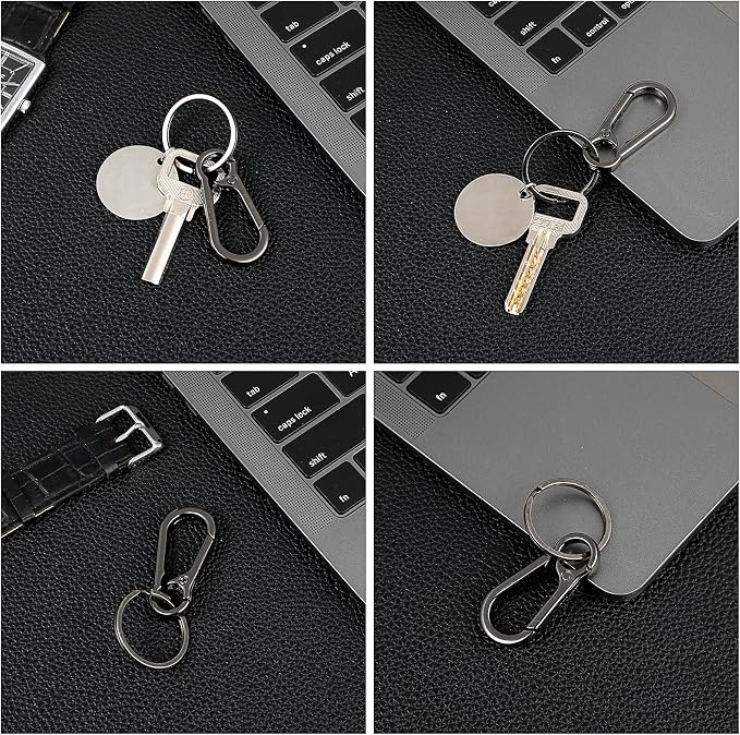 Amaxiu Heavy Duty Metal Keychain, Zinc Alloy Key Chain with Keyring Quick Release Carabiner Clips Keyring Holder Organizer Car Key Finder Hook Keys Clip for Men Women