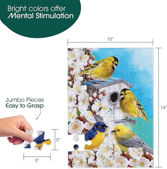 Keeping Busy Birdhouse Dementia Puzzles Activities for Seniors | Alzheimer Products for Elderly Patients | Fun Memory Game Toy & Cognitive Brain for Senior Citizens w/Memory Loss or Alzheimers 35 PC