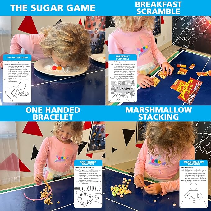 Funwares Minute of Fun Home Edition Card Game, 218 Challenges, 2-12 Players | Minute to Win It Style, Uses Your Own Household Items (Supplies Not Included), 109 Cards, 60-Second Challenges, Ages 8+