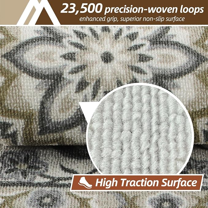 COSY HOMEER Stair Treads for Wooden Steps Non Slip Washable 8" X 30" 15pcs | Self Adhesive,Peel and Stick,Soft Carpet Stair Treads for Kids,Elder,Pet,Residue Free,Reusable Stair Runner,Multi-Surface Use