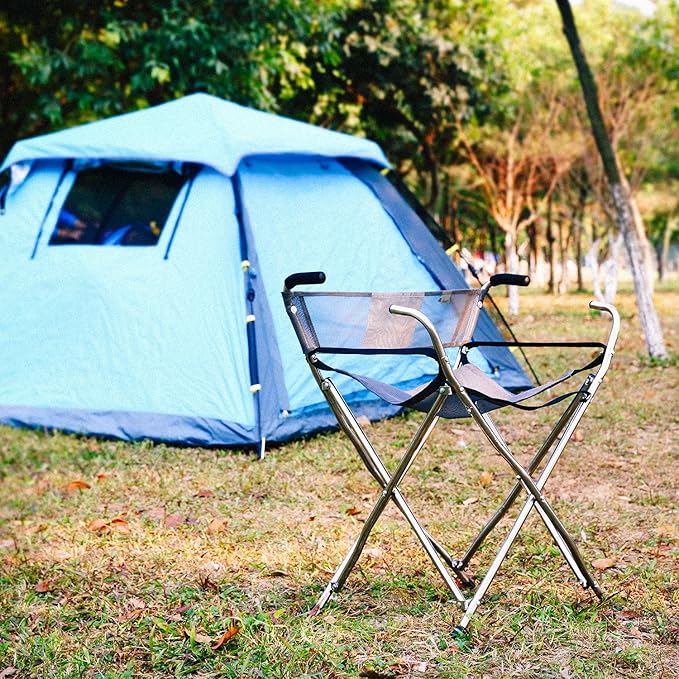 Canes and Walking Sticks Seat Collapsible 300lbs - Sport Folding Chair Seat Cane 4 Stool Walker for Camping (Heavy Duty Aluminum Alloy 1kg -2.2lb Weight XL Size Blue)