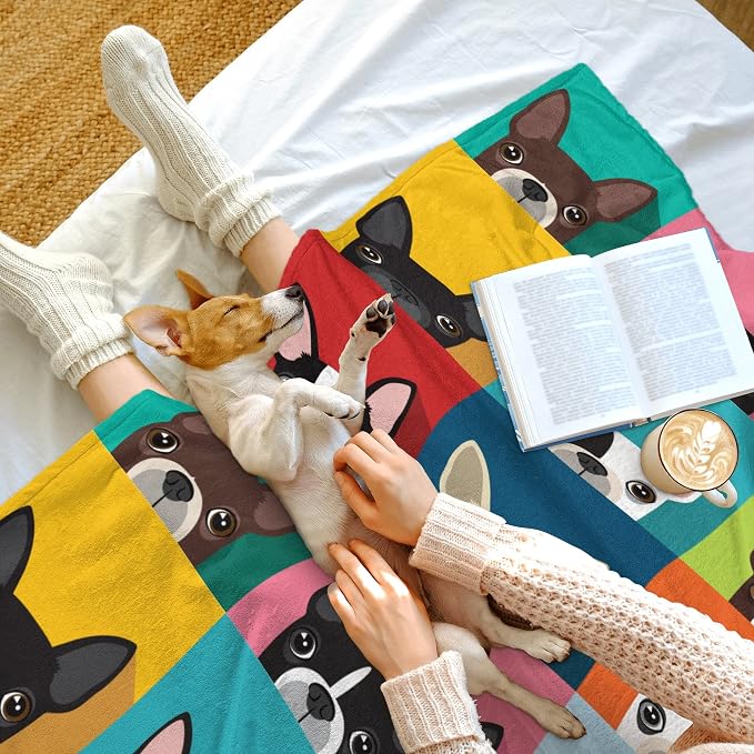 Jumbo Boston Terrier Blanket 60x80 Inches - Extra Large Fleece Throw for Family - Luxury Dog Blanket for King Bed - Boston Terrier Decor for Pet Lovers - Oversized Plush Blankets