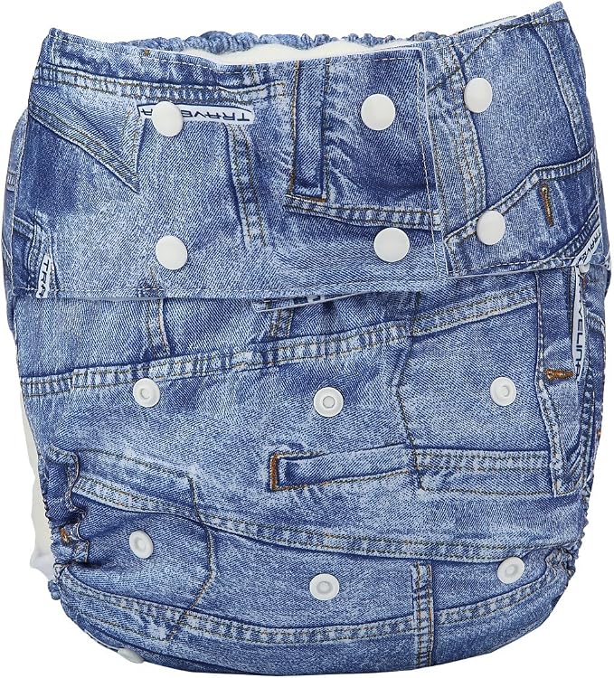 Teen Adult Cloth Diaper Nappy Reusable Washable for Disability Incontinence (Jeans)