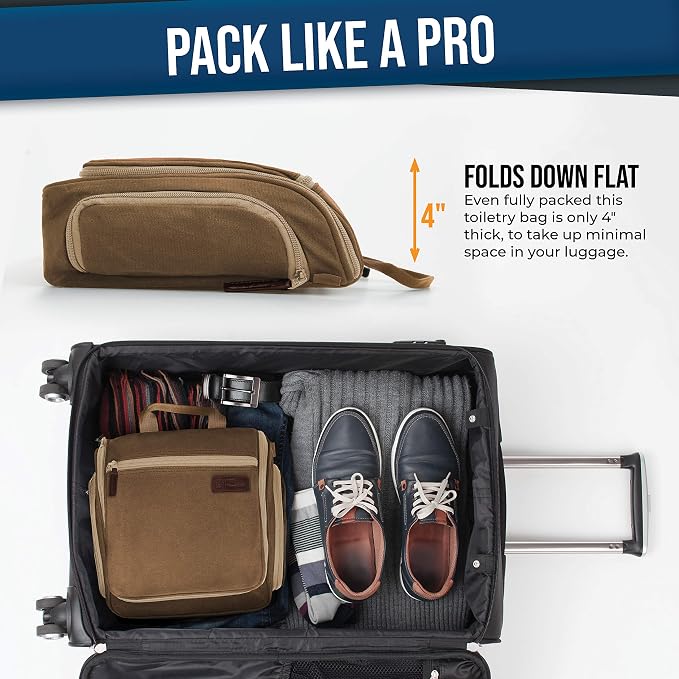 D&D Wanderlust D&D Hanging Travel Toiletry Bag for Men and Women – Cosmetics, Makeup and Toiletries Organizer Kit with 10 Compartments