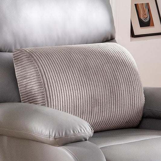 HIGOGOGO Lumbar Support Pillow for Recliner Chair/Accent Chair/Couch, Large Memory Foam Back Support Cushion for Elderly, Recliner Cushions for Back Rest, Pain Relief, Reading, Washable Cover, Grey