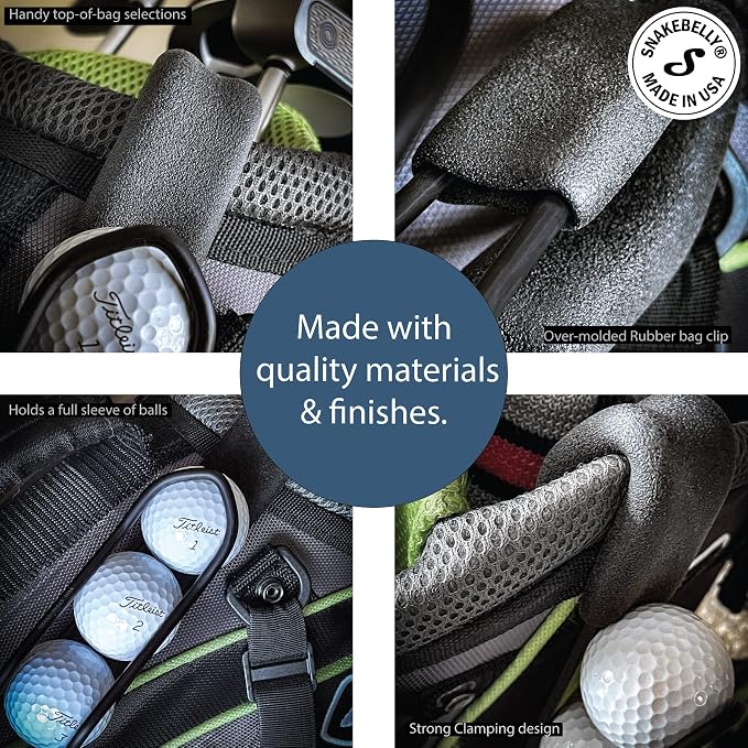 SnakeBelly Golf Ball Holder - Pro with Quick-Draw Release (Black)