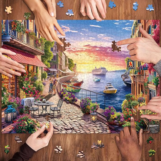 Jigsaw Puzzles for Adults 1000 Pieces, Interlock Perfectly No Dust, Impossible Difficult Hard Fun 1000 Piece Jigsaw Puzzles for Adults-1:1 Poster-Streets Scene