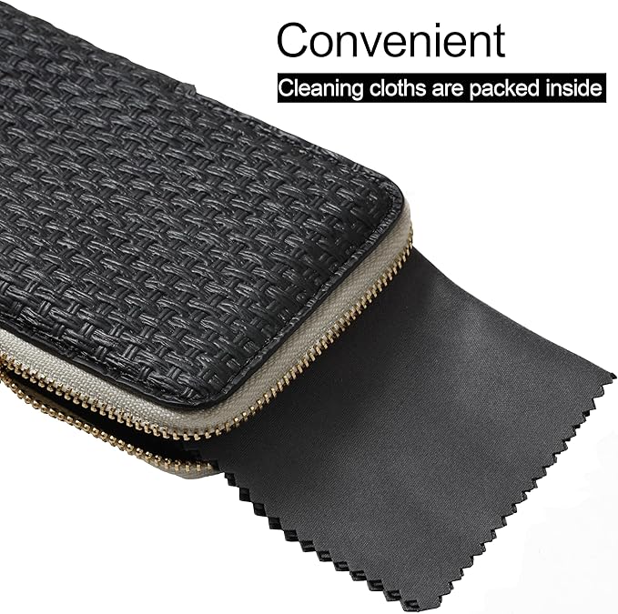 Cockatoo Portable Glasses Case, Drop-Resistant Eyewear Storage Pouch, Slim Soft Case for Sunglasses, with Cleaning Cloth