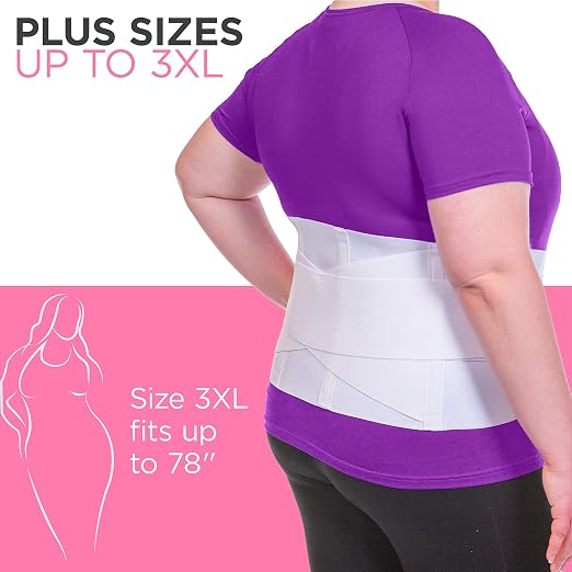 BraceAbility Women's Back Brace for Female Lower Back Pain - Lightweight Soft White Elastic Lumbar Compression Support Belt is Discreet Under Clothes for Ladies, Nurses, Walking (Small)