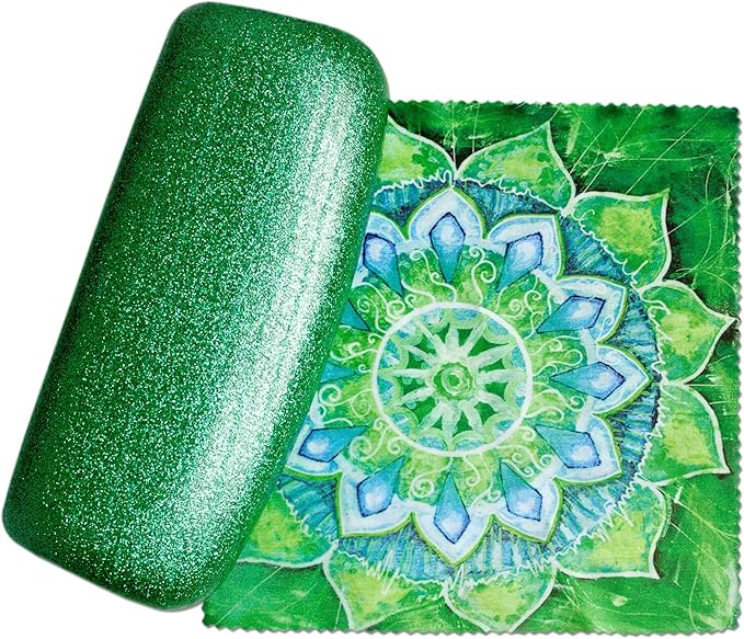 SPUNKYsoul Eye Glasses Case Girl Sparkle Smooth Glitter Hard Shell Eyeglass for Women