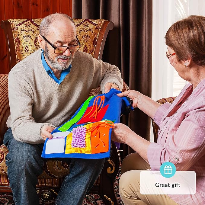 Fidget Blanket for Dementia | Calming & Comforting Activities for Adults with Dementia | Sensory Blanket | Dementia Products for Elderly | Helps Alzheimers, Dementia, Asperger’s, Autism, Anxiety