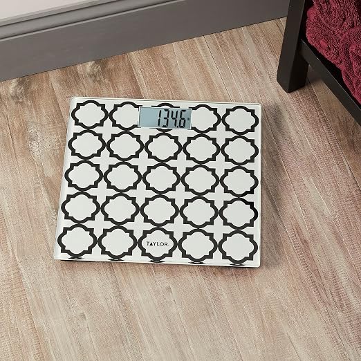 Taylor Glass Digital Bath Scale (White Lattice) 100 Count