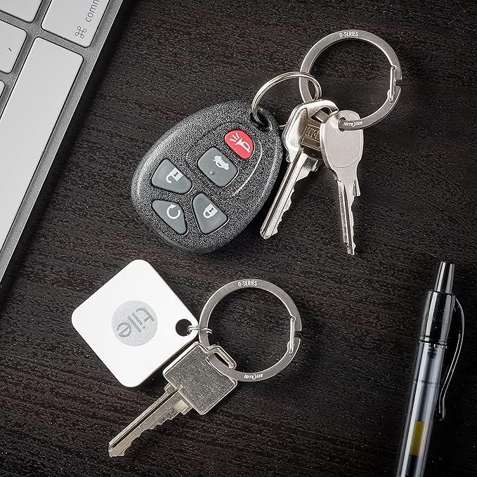 Nite IZE O-Series Gated Key Ring, Stainless Steel Split Ring Alternative, 2 Pack