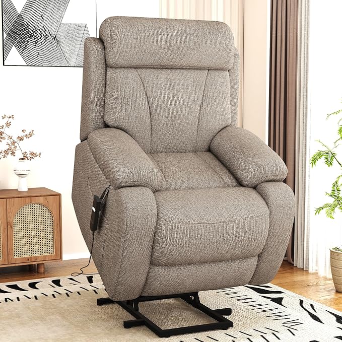 Power Lift Recliner Chair for Elderly with Remote Control - Heavy Duty 330 lbs Snowflake Velvet Fabric, Compact Electric Lift Chair for Seniors Small Spaces Living Room Bedroom