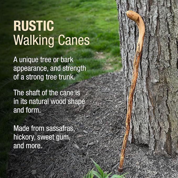 Brazos Wooden Walking Canes for Men and Women, Stable Walking Sticks for Seniors, Made in The USA