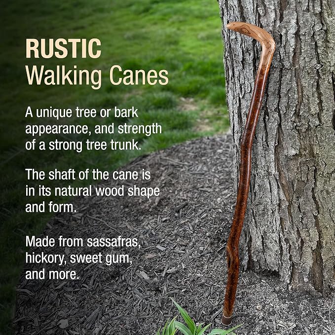 Brazos Wooden Walking Canes for Men and Women, Stable Walking Sticks for Seniors, Made in The USA