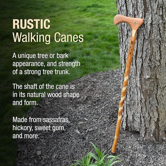 Brazos Wooden Walking Canes for Men and Women, Stable Walking Sticks for Seniors, Made in The USA