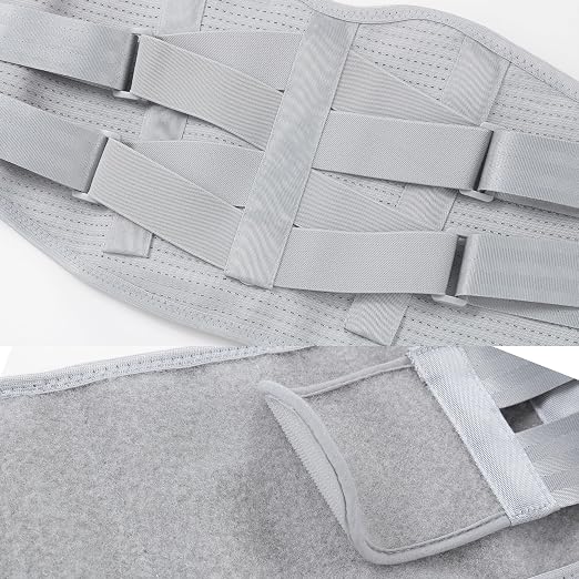NeoTech Care Back Belt Support for Men or Women - Breathable & Adjustable Lower Back Brace - Double Pull Compression Straps (Gray, Size XXL)