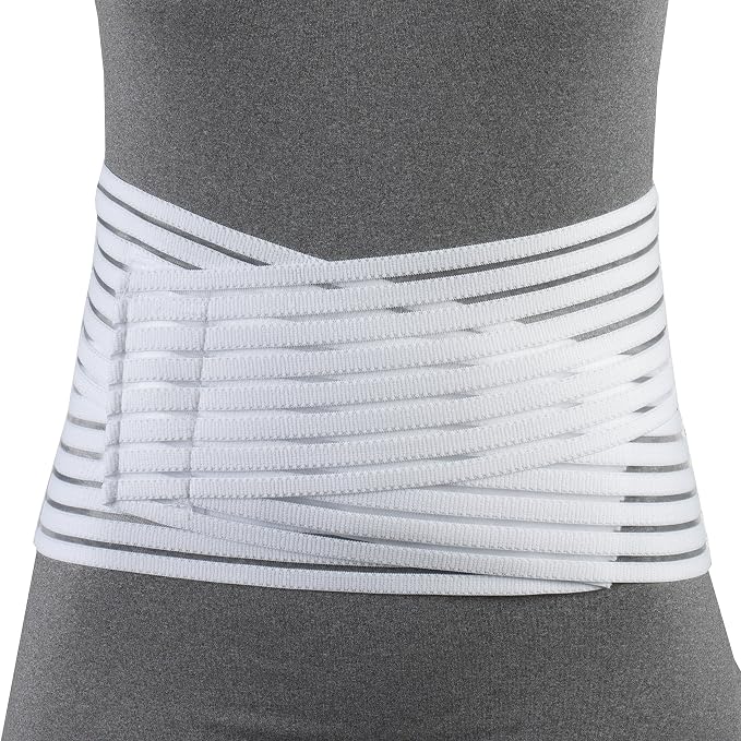 OTC Lumbosacral Support, 7-inch Lower Back, Lightweight Compression, Elastic, White, Universal