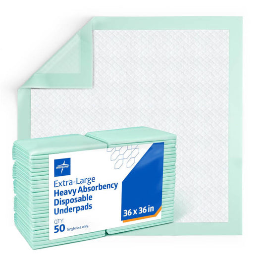 Medline Super Absorbent Underpad, 36" x 36", 50 Count